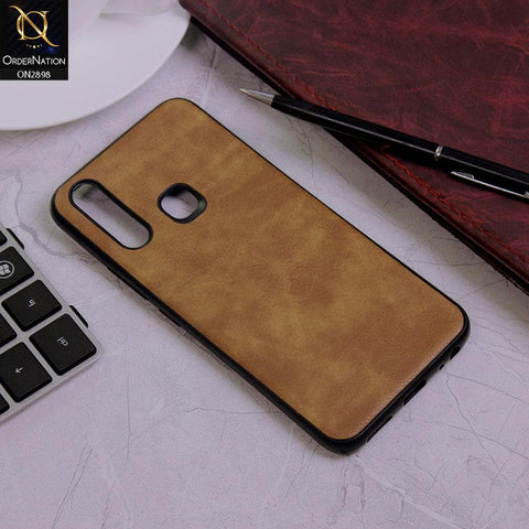 Vivo Y11 2019 Cover - Light Brown - New Stylish Leather Texture Soft Case