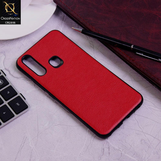 Vivo Y11 2019 Cover - Red - New Stylish Leather Texture Soft Case