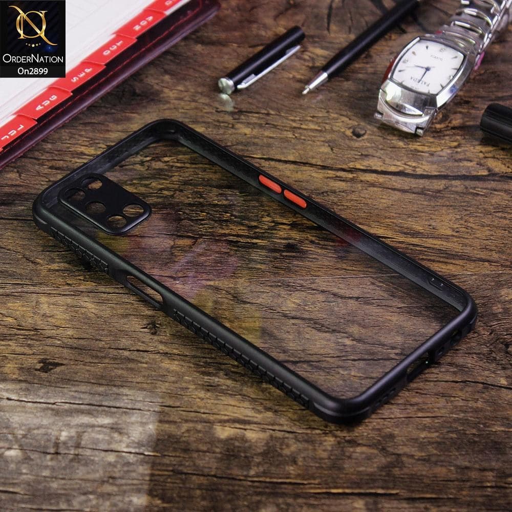 Oppo A72 - Black - Shiny Acrylic Anti-Shock Stylish Bumper Camera Protection Back Case