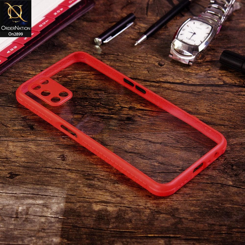 Oppo A92 - Red - Shiny Acrylic Anti-Shock Stylish Bumper Camera Protection Back Case