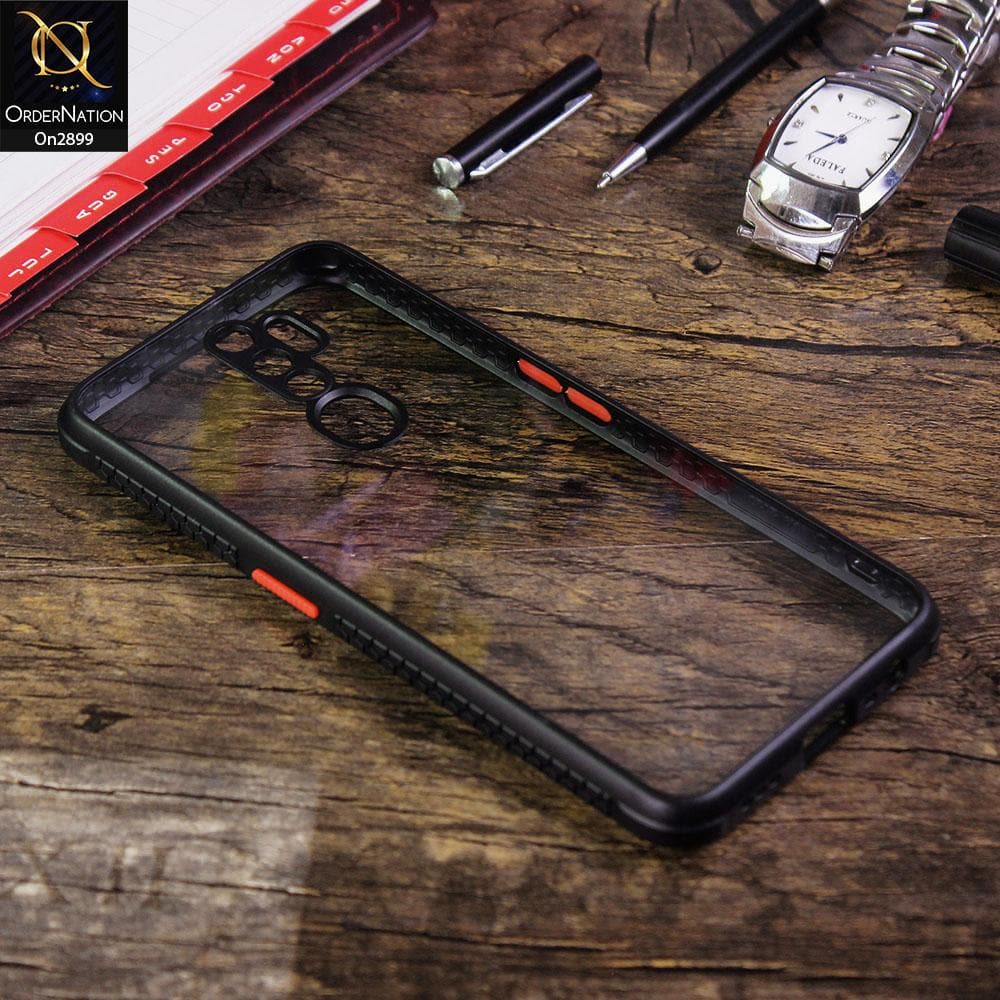 Oppo A9 2020 - Black - Shiny Acrylic Anti-Shock Stylish Bumper Camera Protection Back Case