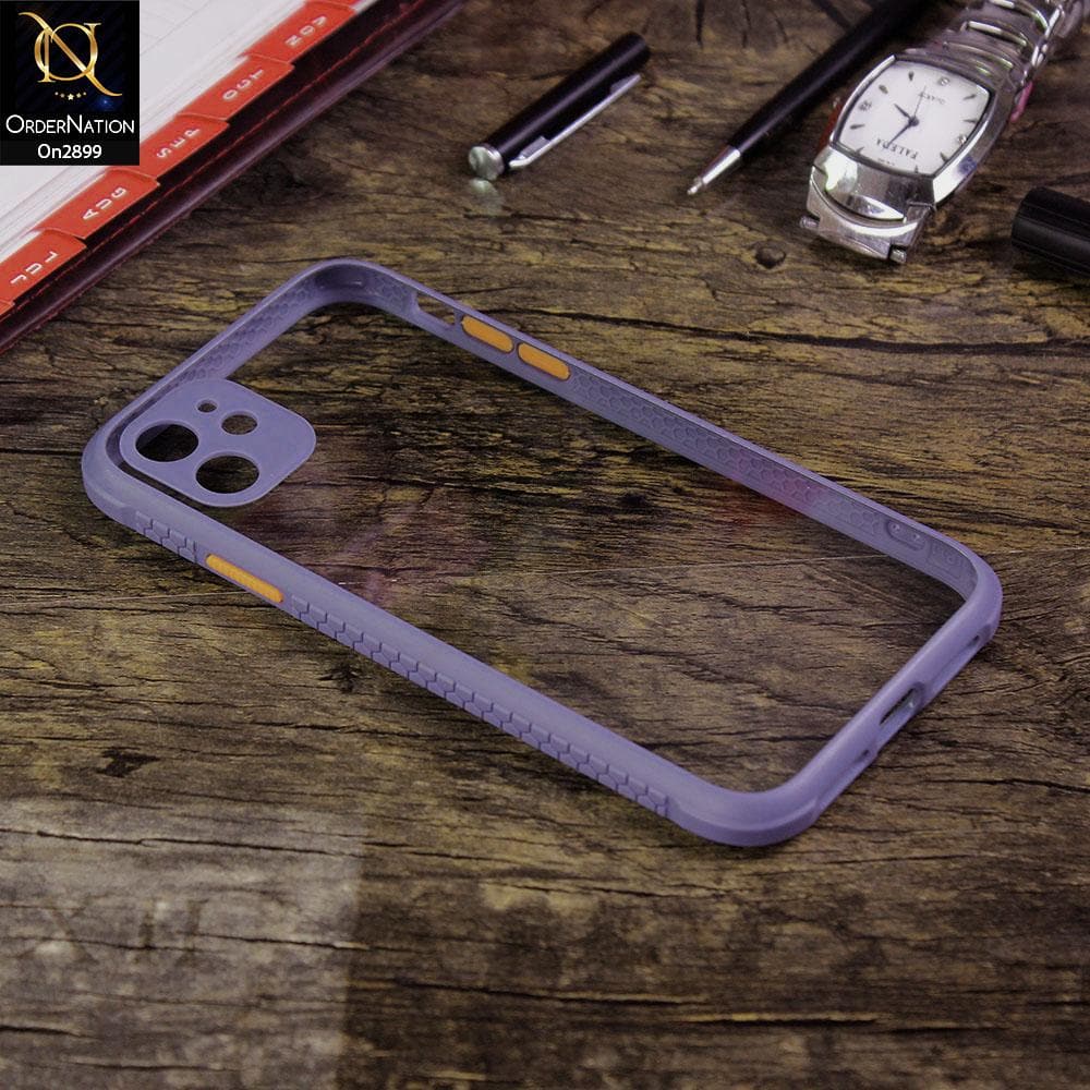 iPhone 12 Mini - Gray - Shiny Acrylic Anti-Shock Stylish Bumper Camera Protection Back Case
