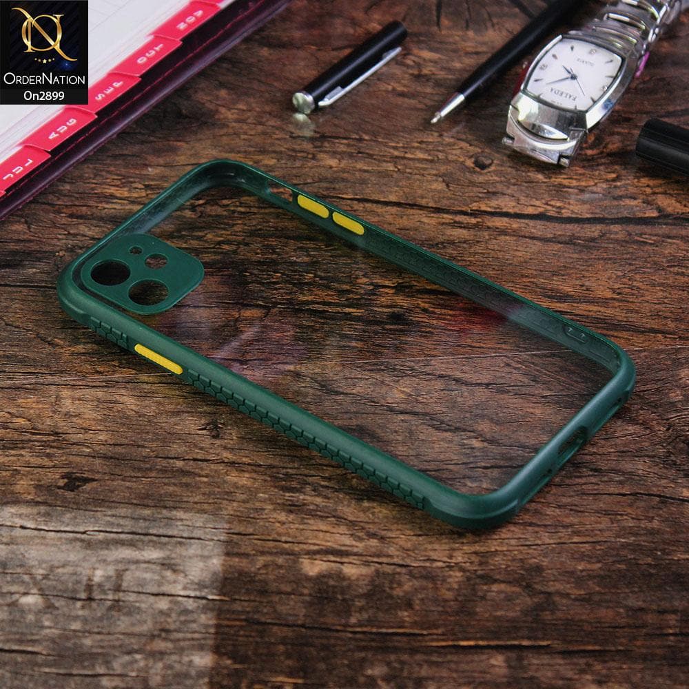 iPhone 12 Mini - Green - Shiny Acrylic Anti-Shock Stylish Bumper Camera Protection Back Case