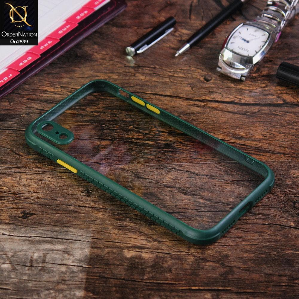 iPhone XR - Green - Shiny Acrylic Anti-Shock Stylish Bumper Camera Protection Back Case