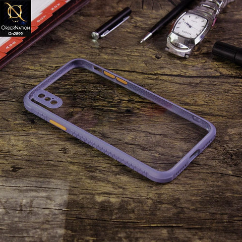 iPhone XS Max - Gray - Shiny Acrylic Anti-Shock Stylish Bumper Camera Protection Back Case