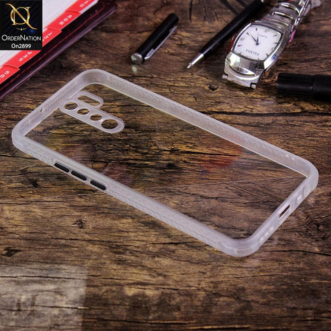 Xiaomi Poco M2 - White - Shiny Acrylic Anti-Shock Stylish Bumper Camera Protection Back Case