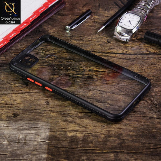 Xiaomi Redmi 9C - Black - Shiny Acrylic Anti-Shock Stylish Bumper Camera Protection Back Case