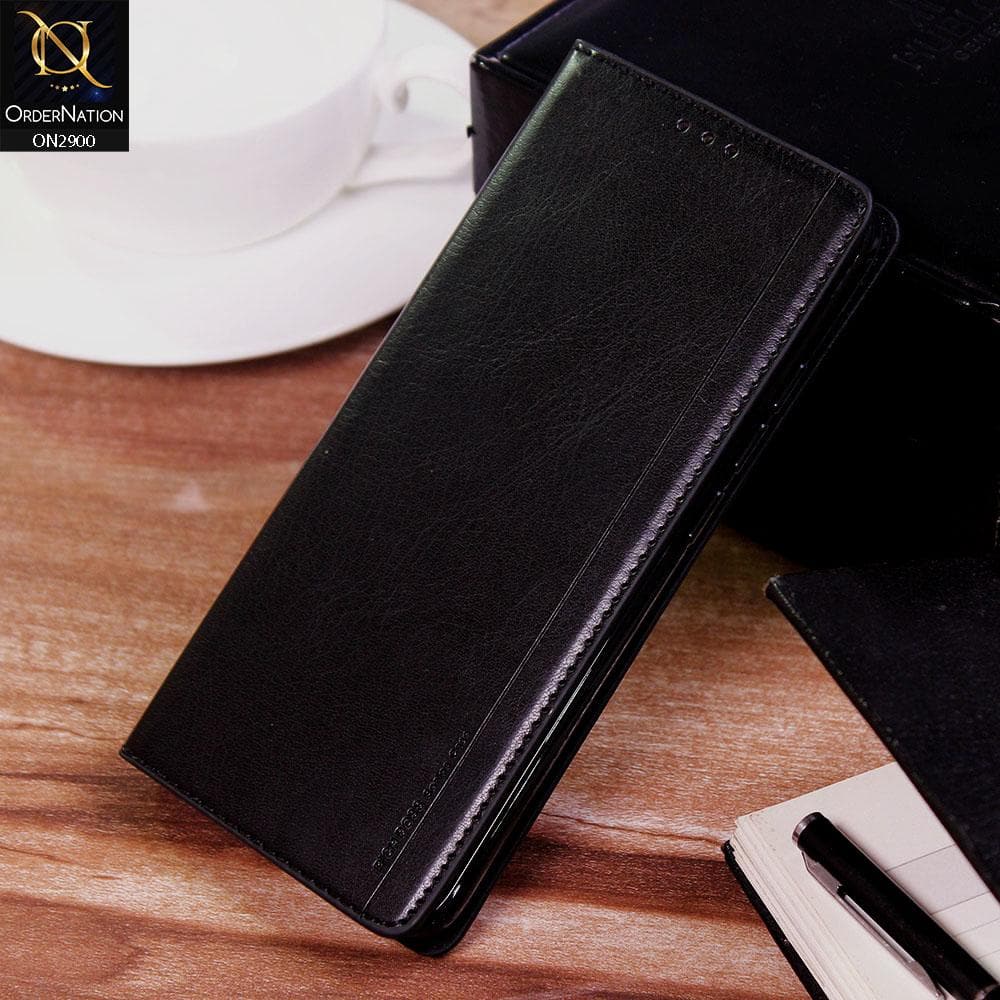 OnePlus 7 Cover - Black -  Elegent Leather Wallet Flipbook Case