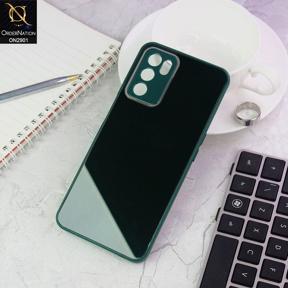 Oppo A16 Cover - Dark Green - New Glossy Shine Soft Borders Camera Protection Back Case