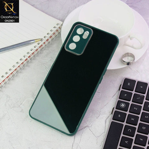 Oppo A16 Cover - Dark Green - New Glossy Shine Soft Borders Camera Protection Back Case