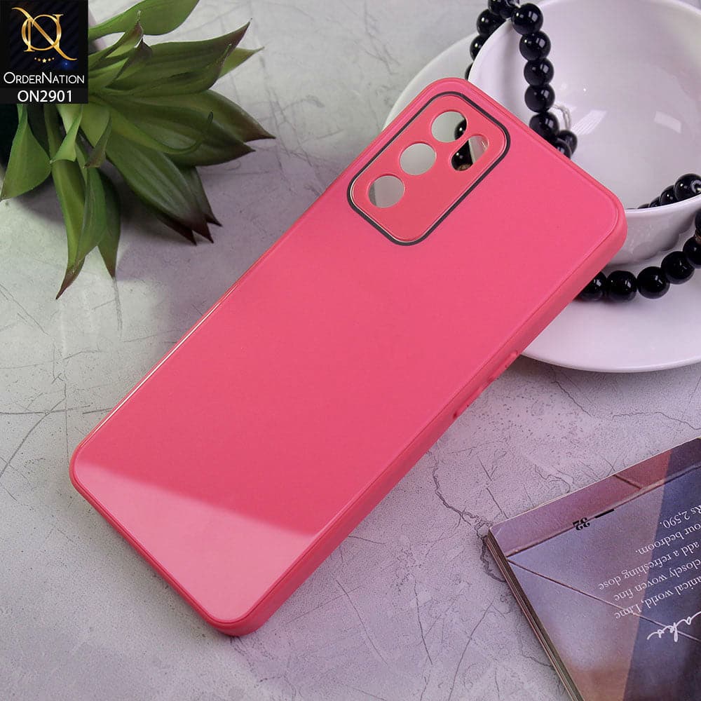 Oppo A16 Cover - Dark Pink - New Glossy Shine Soft Borders Camera Protection Back Case