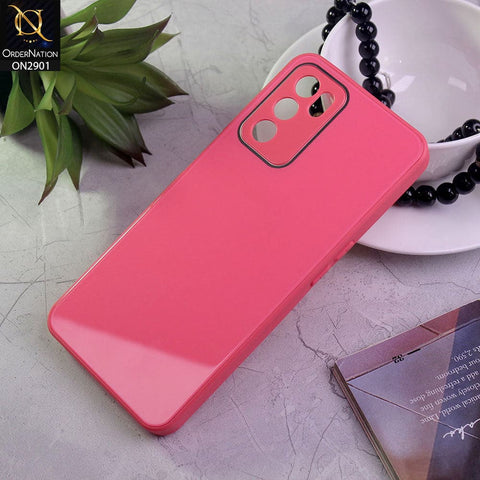 Oppo A16 Cover - Dark Pink - New Glossy Shine Soft Borders Camera Protection Back Case
