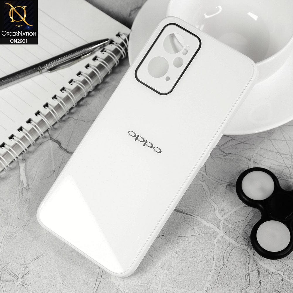 Oppo A96 4G Cover - White - New Glossy Shine Soft Borders Camera Protection Back Case