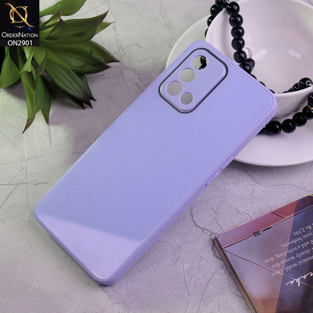 Oppo A74 Cover - Purple - New Glossy Shine Soft Border Camera Protection Back Case