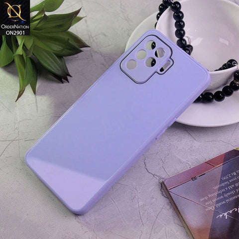 Oppo F19 Pro Cover - Purple - New Glossy Shine Soft Border Camera Protection Back Case