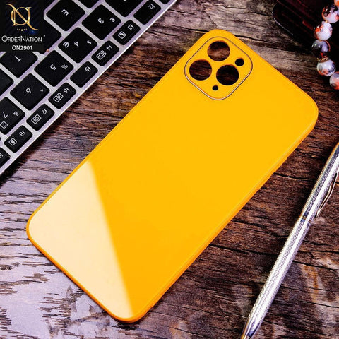 iPhone 11 Pro Max - Yellow - New Glossy Shine Soft Borders Camera Protection Back Case