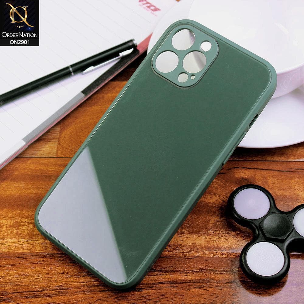 iPhone 12 Pro - Dark Green - New Glossy Shine Soft Borders Camera Protection Back Case
