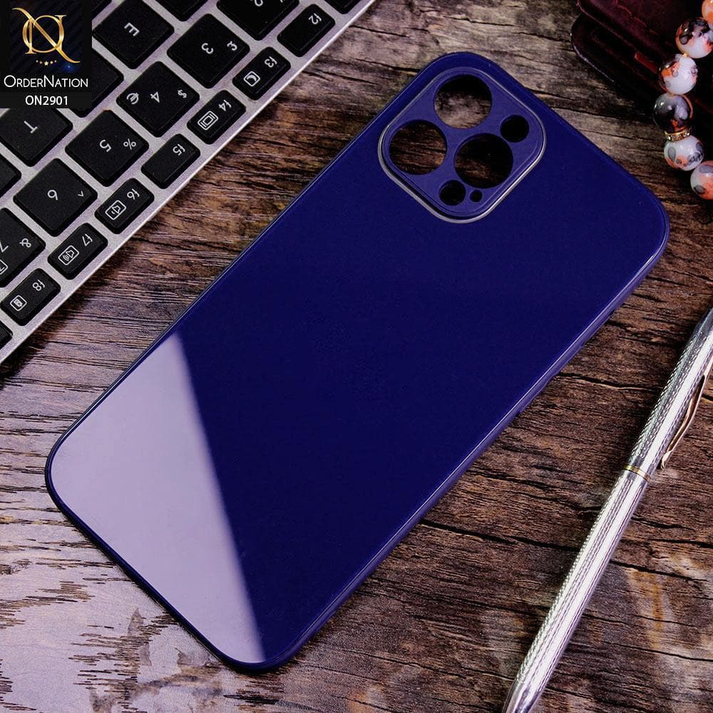 iPhone 12 Pro - Navy Blue - New Glossy Shine Soft Borders Camera Protection Back Case