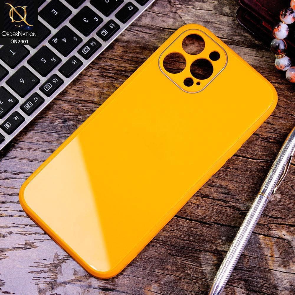 iPhone 12 Pro - Yellow - New Glossy Shine Soft Borders Camera Protection Back Case