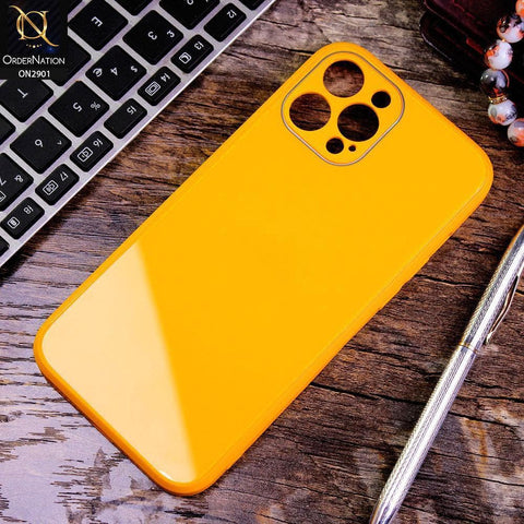iPhone 12 Pro - Yellow - New Glossy Shine Soft Borders Camera Protection Back Case