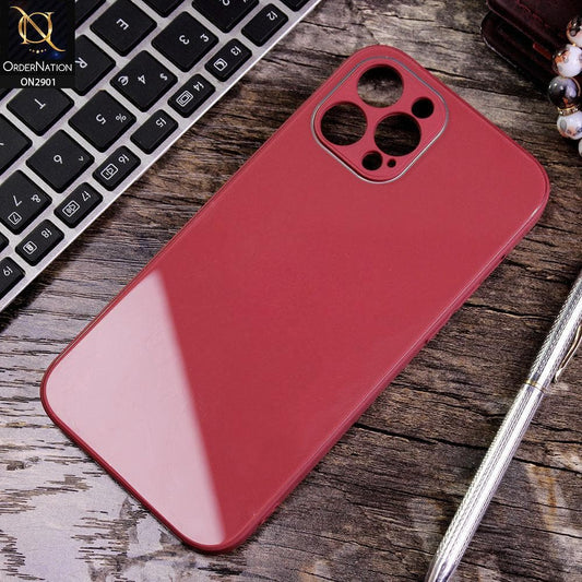 iPhone 12 Pro Max - Carmine Red - New Glossy Shine Soft Borders Camera Protection Back Case