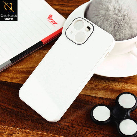 iPhone 13 Mini Cover - White - New Glossy Shine Soft Borders Camera Protection Back Case
