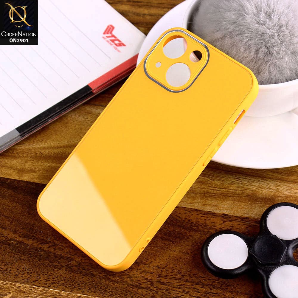 iPhone 13 Mini Cover - Yellow - New Glossy Shine Soft Borders Camera Protection Back Case