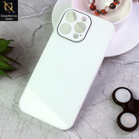 iPhone 14 Pro Max Cover - White - New Glossy Shine Soft Borders Camera Protection Back Case