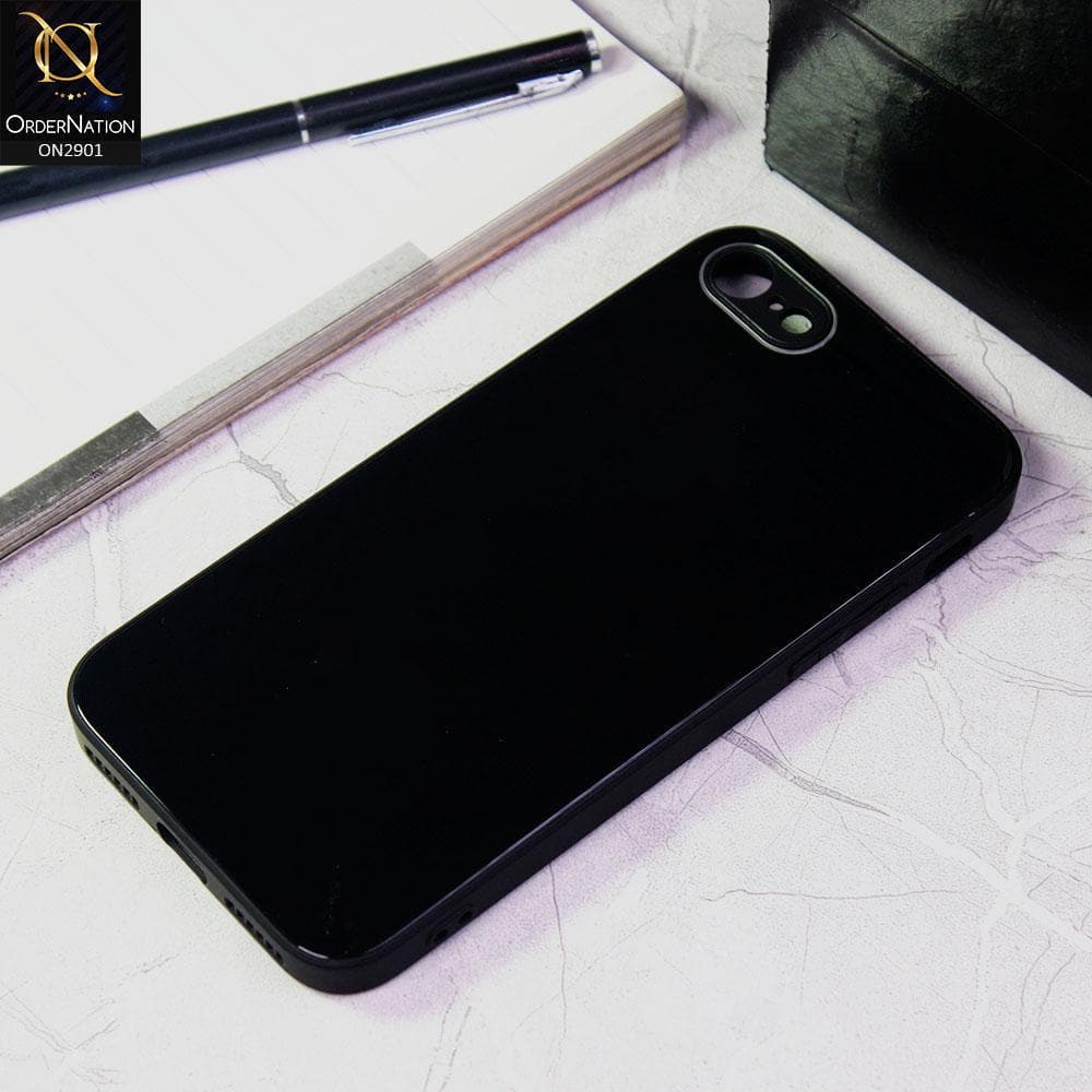 iPhone SE 2020 - Black - New Glossy Shine Soft Borders Camera Protection Back Case