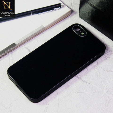 iPhone SE 2020 - Black - New Glossy Shine Soft Borders Camera Protection Back Case