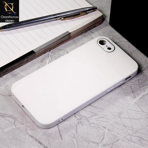 iPhone 8 / 7 - White - New Glossy Shine Soft Borders Camera Protection Back Case