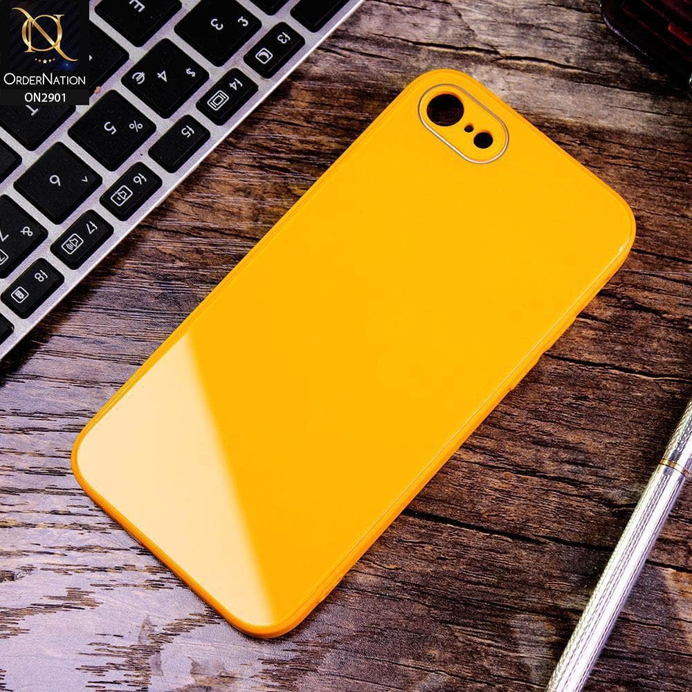 iPhone SE 2020 - Yellow - New Glossy Shine Soft Borders Camera Protection Back Case