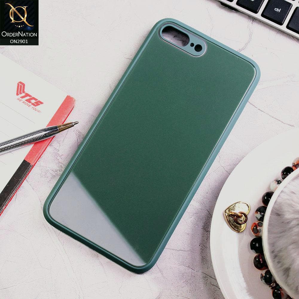 iPhone 8 Plus / 7 Plus - Dark Green - New Glossy Shine Soft Borders Camera Protection Back Case