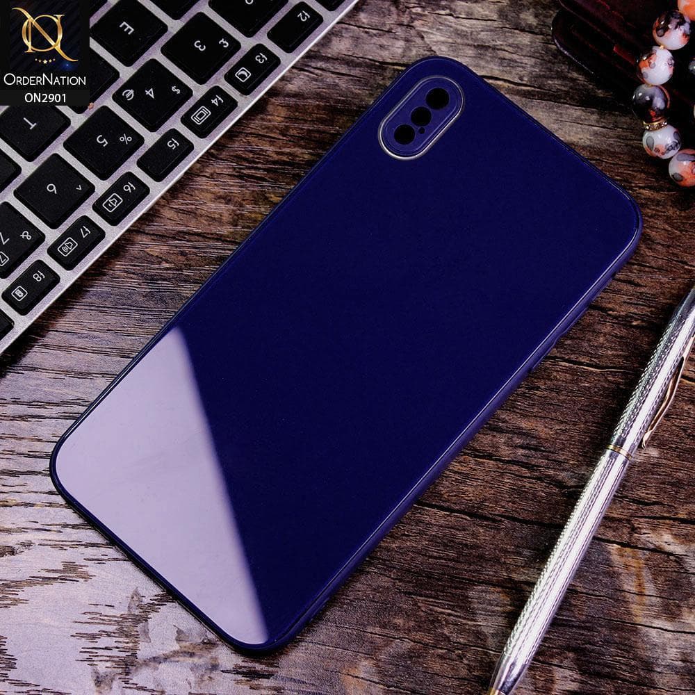 iPhone XS / X Cover - Dark Blue - Shine Soft Borders Camera Protection Back Case