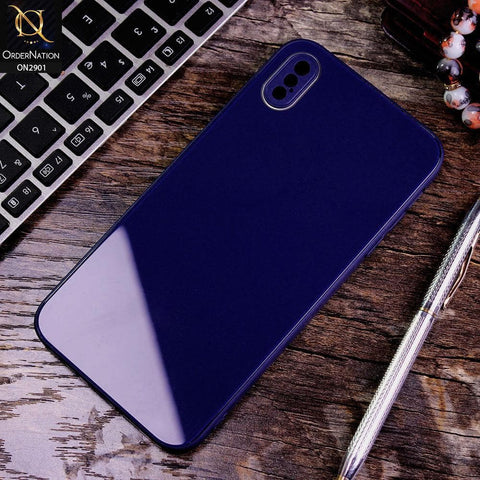 iPhone XS / X Cover - Dark Blue - Shine Soft Borders Camera Protection Back Case