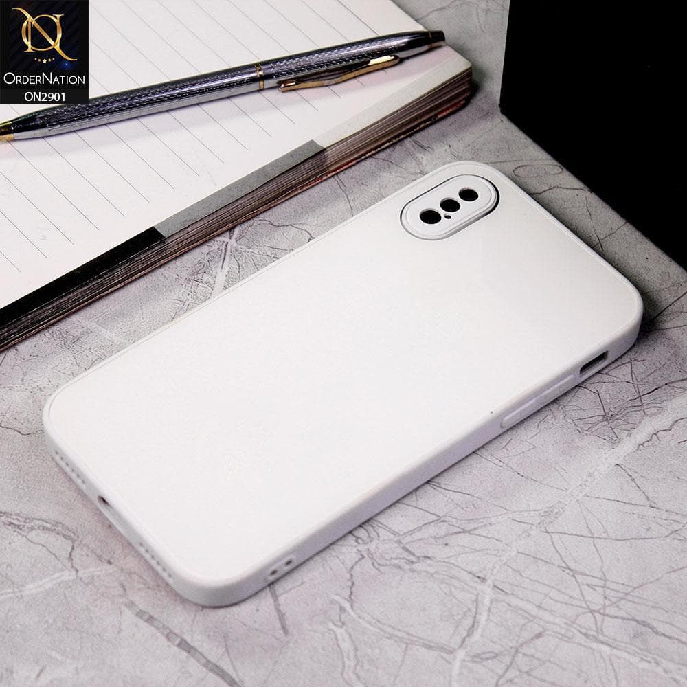 iPhone XS / X - White - New Glossy Shine Soft Borders Camera Protection Back Case