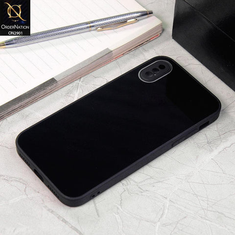 iPhone XS Max - Black - New Glossy Shine Soft Borders Camera Protection Back Case