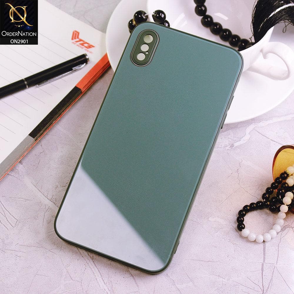 iPhone XS Max - Pine Green - New Glossy Shine Soft Borders Camera Protection Back Case