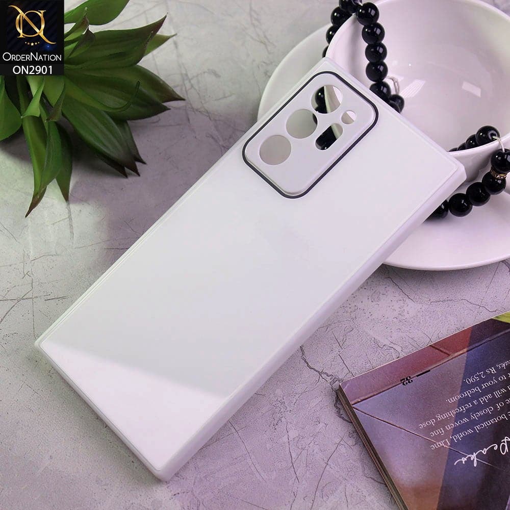 Samsung Galaxy Note 20 Ultra Cover - White - New Glossy Shine Soft Border Camera Protection Back Case