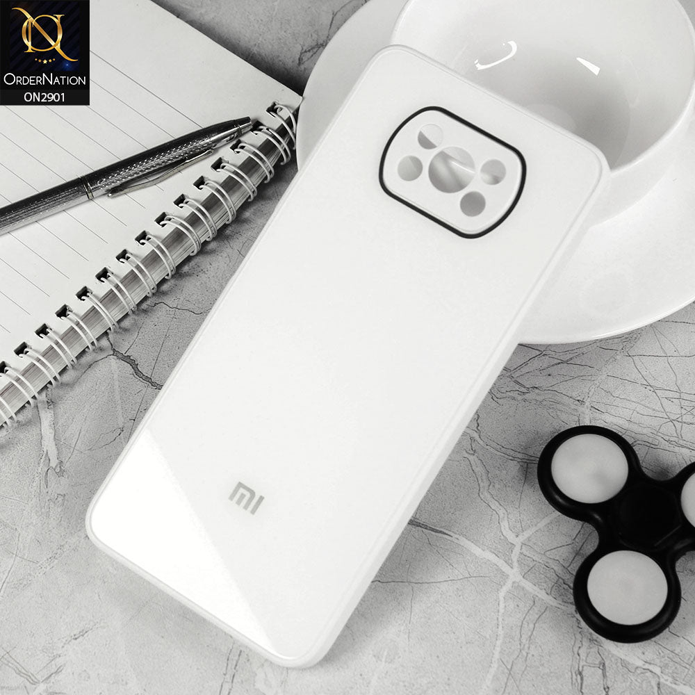 Xiaomi Poco X3 Cover - White - New Glossy Shine Soft Borders Camera Protection Back Case