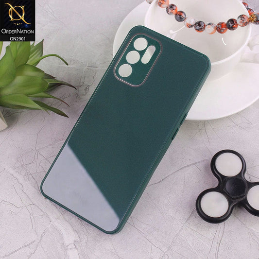 Oppo Reno 6 Cover - Green - New Glossy Shine Soft Borders Camera Protection Back Case