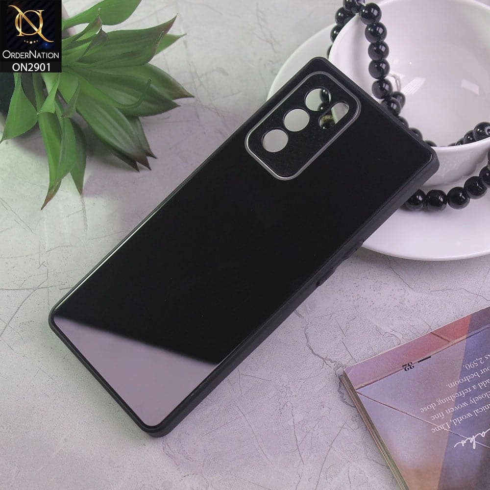 Oppo Reno 6 Pro 5G Cover - Black - New Glossy Shine Soft Border Camera Protection Back Case