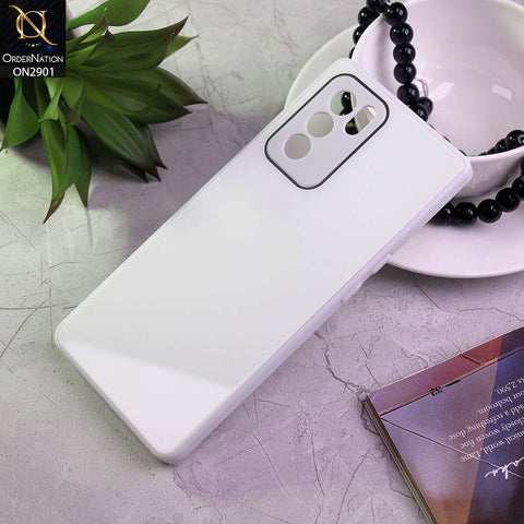 Oppo Reno 6 Pro 5G Cover - White - New Glossy Shine Soft Border Camera Protection Back Case