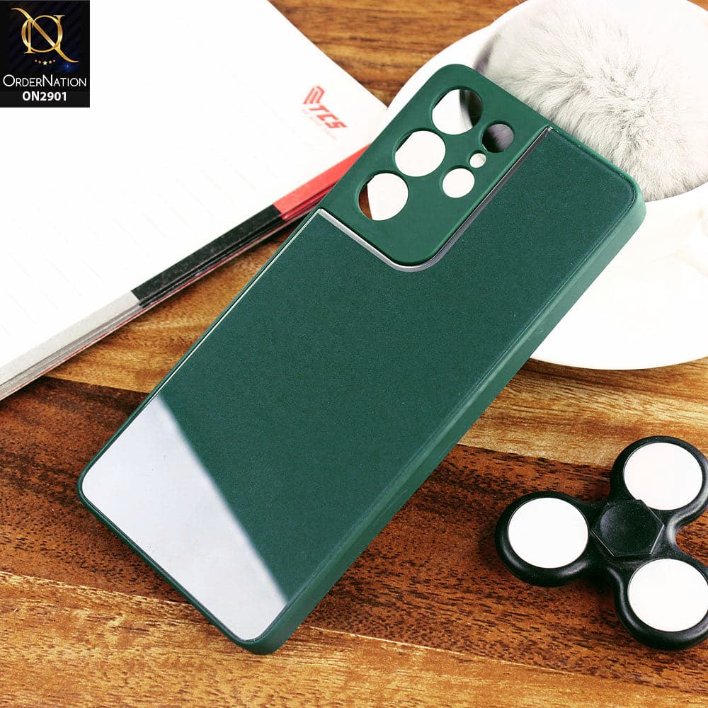 Samsung Galaxy S21 Ultra 5G Cover - Green - New Glossy Shine Soft Borders Camera Protection Back Case