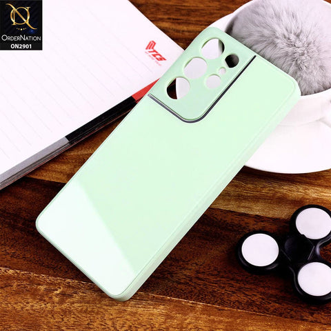 Samsung Galaxy S21 Ultra 5G Cover - Light Green - New Glossy Shine Soft Borders Camera Protection Back Case