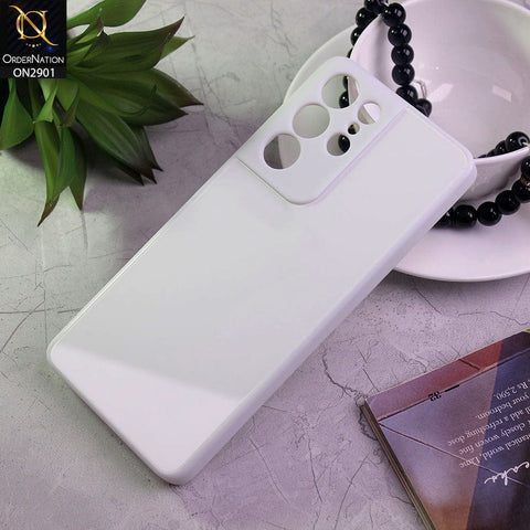 Samsung Galaxy S21 Ultra 5G Cover - White - New Glossy Shine Soft Borders Camera Protection Back Case