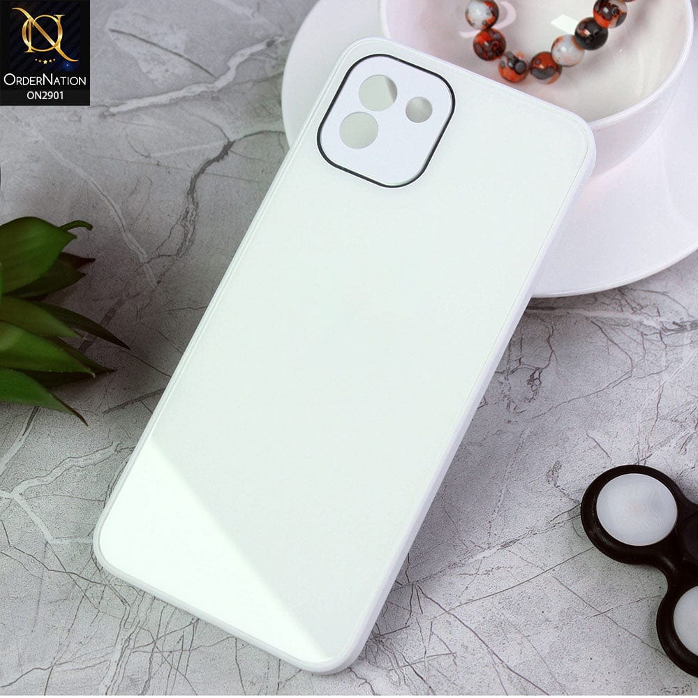 Samsung Galaxy A03 Cover - White - New Glossy Shine Soft Borders Camera Protection Back Case