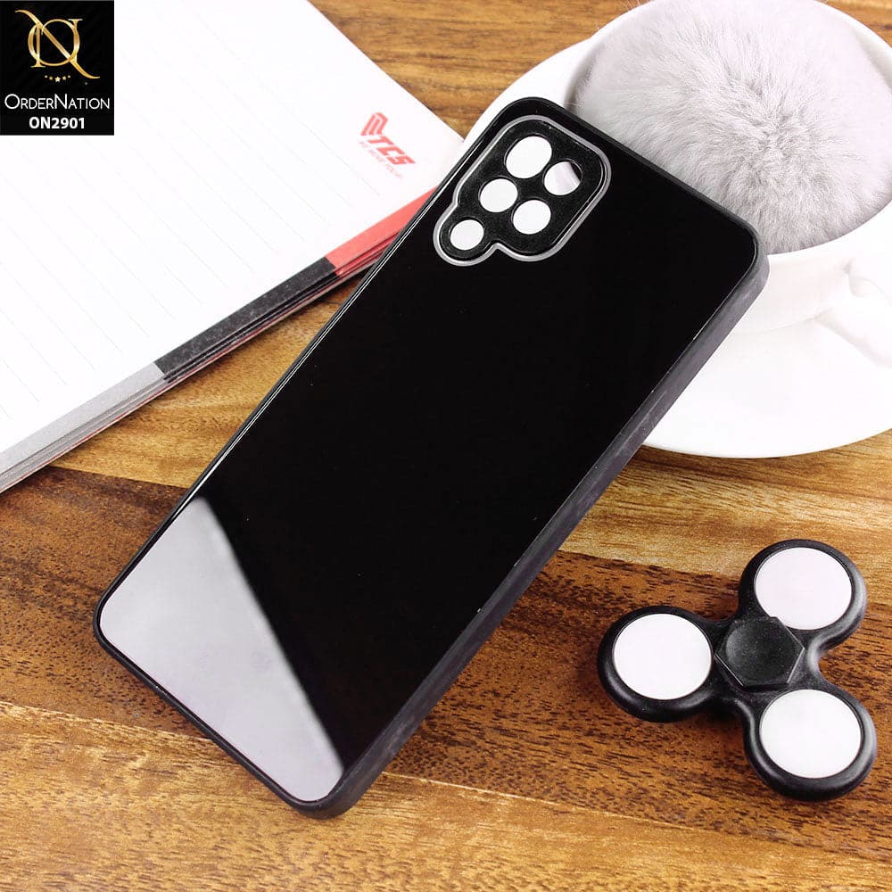 Samsung Galaxy A12 Cover - Black - New Glossy Shine Soft Borders Camera Protection Back Case
