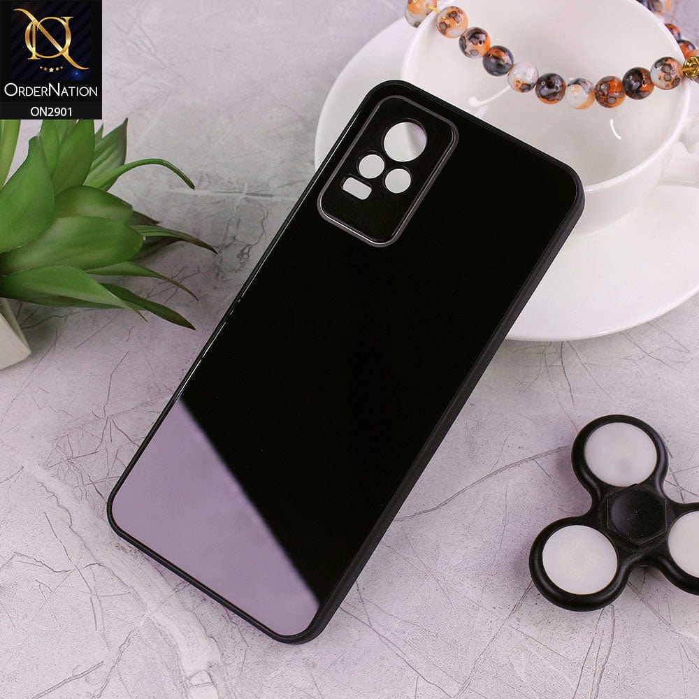 Vivo V21e Cover - Black - New Glossy Shine Soft Borders Camera Protection Back Case