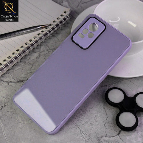 Vivo V21e Cover - Light Purple -  New Glossy Shine Soft Borders Camera Protection Back Case